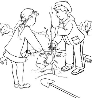 Дети садят деревце